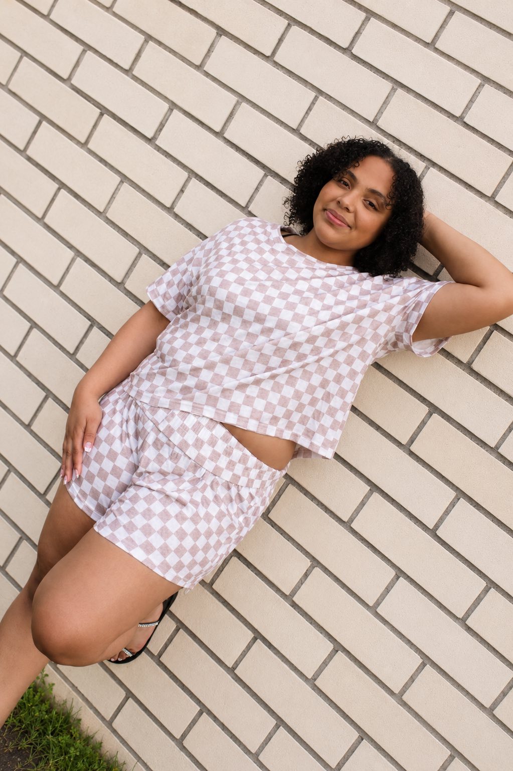 Taupe Checkered Set
